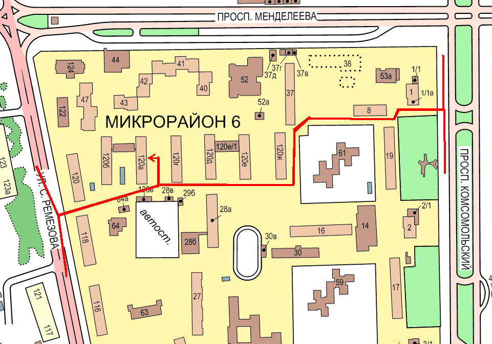 Карта 6 микрорайона